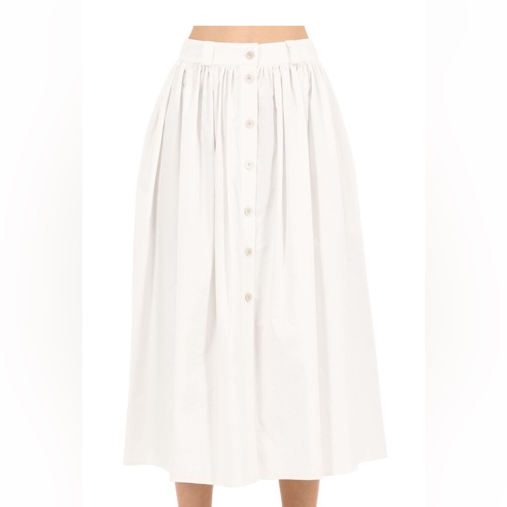BROCK COLLECTION WHITE ACCENT MIDI SKIRT SIZE 2
